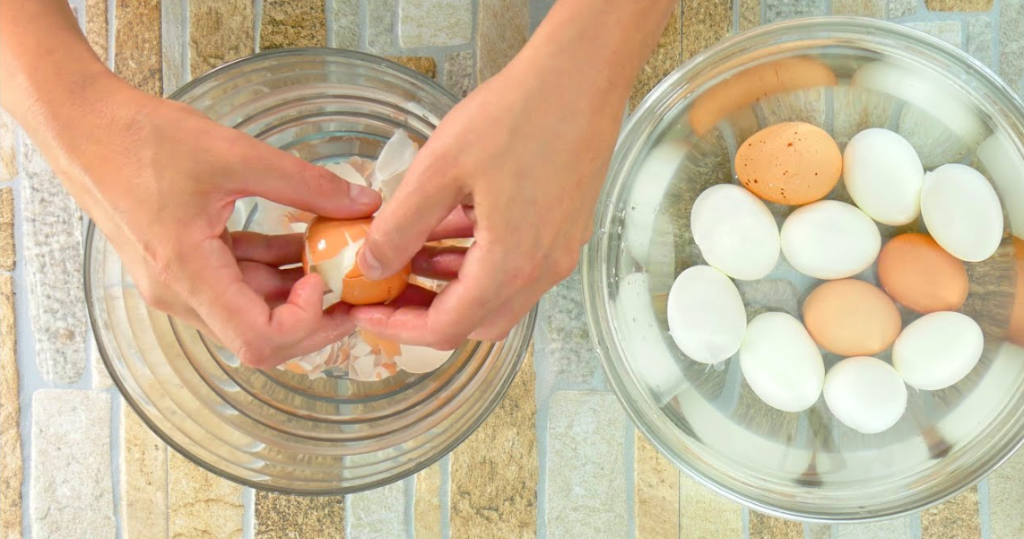 peeling the egg